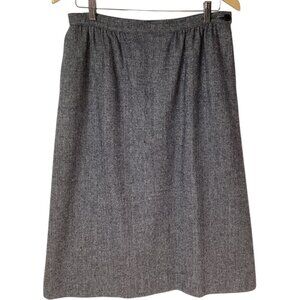 Vintage Pendleton Blue Gray Herringbone‎ Wool Skirt - Size 14